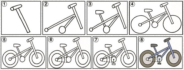 how to draw a bike