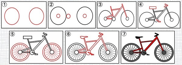 how to draw a bike