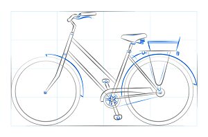 how to draw a bike