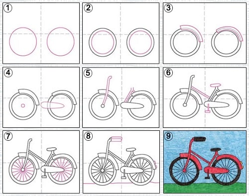 how to draw a bike